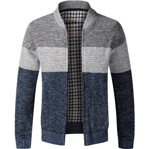 New Autumn Winter Jacket Men Coats Solid Slim Thick Fleece Coats Casual Stand Collar Long Sleeve windproof zipper Outerwear