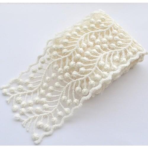 10 Meters 7.5cm Width Mesh Embroidery Flower Lace Trim Ribbon for DIY Hair Bow Headwear Accessories Sewing Decoration Fabric