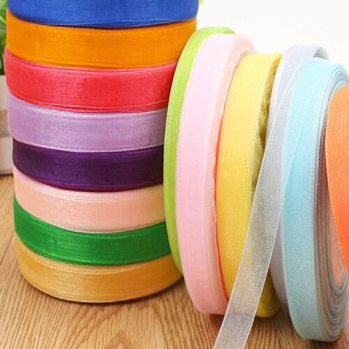 50Yards/Roll 12mm Organza Ribbons for Craft Bow Handmade Gift Wrap Party Wedding Decorative Event Anniversary Banquet Decoration