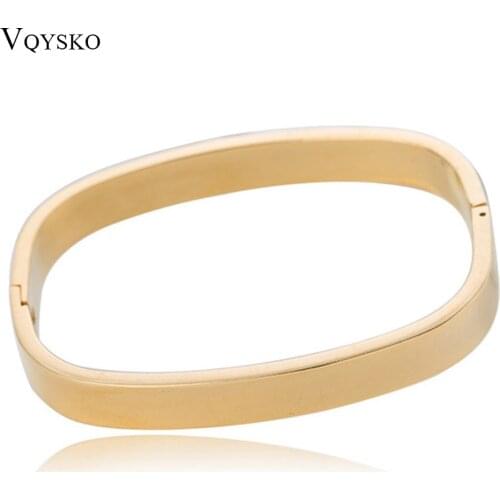 Fashion 316L Stainless Steel Jewelry Bracelets Bangles for women Gold Color Square Women Accessories Bangles Wholesale