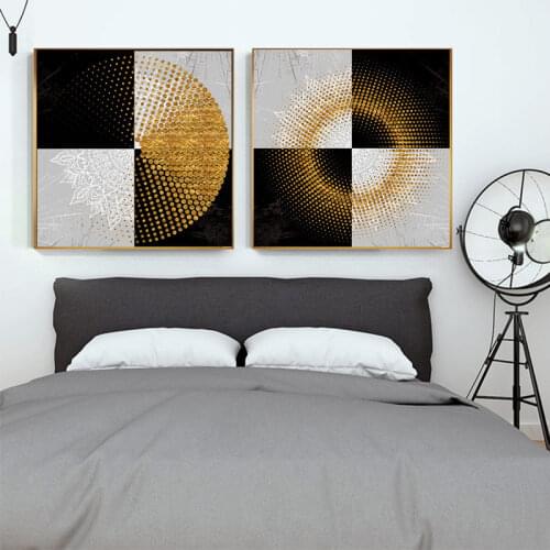 Newest Poster Wall Decoration Abstract Gold and Black Canvas Painting Modern Living room Home Decor Canvas Prints no frame