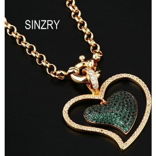 SINZRY hotsale cubic zirconia elegant heart shape pendant necklaces creative lady jewelry accessory