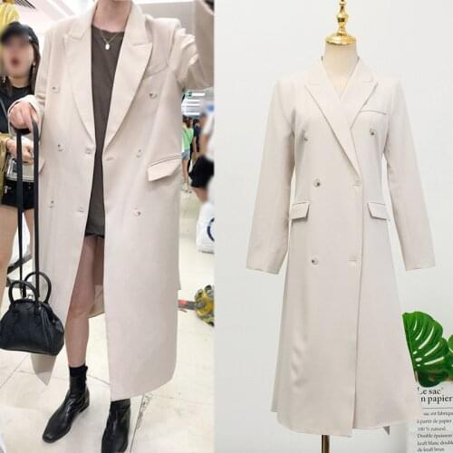 Trench Coat For Women 2019 New Spring Autumn Korean Widelia Loose Double Breasted Winbreaker Lady With Belt Overcoat Outerwear