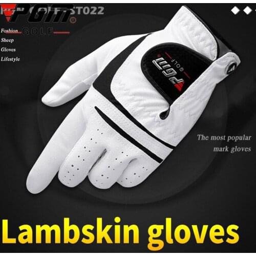 Men Soft Leather Golf Gloves Male Outdoor Left/Right Hand Golf Gloves Sweat Absorbent Breathable Sports Golf Accessories D0515