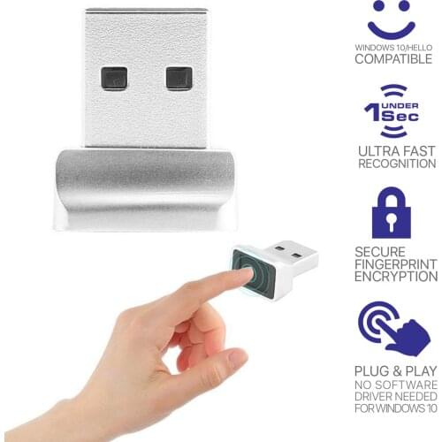 Portable USB Fingerprint Reader Login Biometric Scanner for PC Laptops for Windows 10 Hello Sign-in Lock Device Security Key
