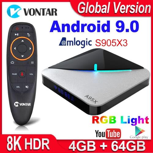 A95X F3 Air Smart TV BOX Android 9.0 Amlogic S905X3 4GB 64GB 32GB Wifi 4K Youtube 2G 16G Set top Box 8K RGB Light Android TV Box