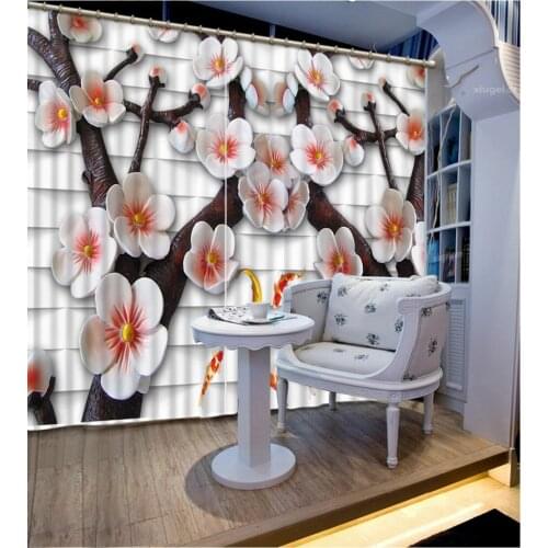 Luxury Blackout 3D Window Curtains For Living Room Bedroom relief curtains flower curtains