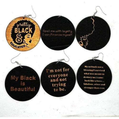 Free shipping!!mixed design Pretty Black wooden earrings