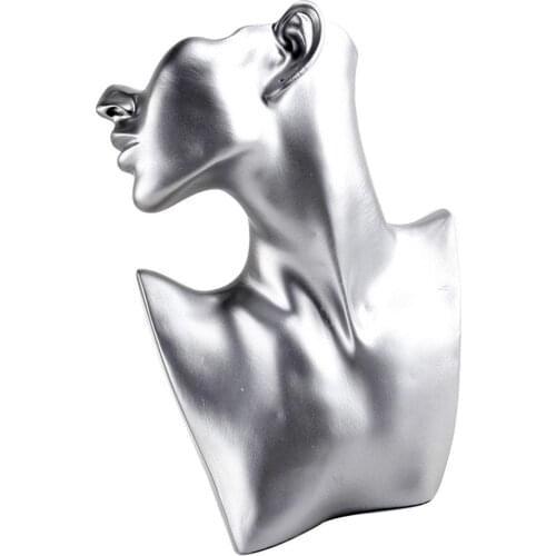 Resin Female Mannequin Necklace Earring Bust Stand Jewelry Holder Display Rack