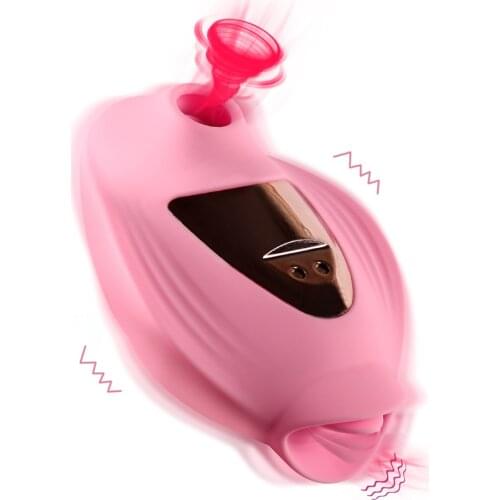 Clitoris Stimulator Sex Toy For Female Sex Vibrator Nipple Massage Lesbian Nipple Sucking Oral Sex Licking Tongue Vibrating