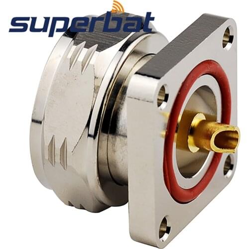 Superbat 7/16 Din Plug 4 Hole Panel Mount with Solder Cup RF Coaxial Connector