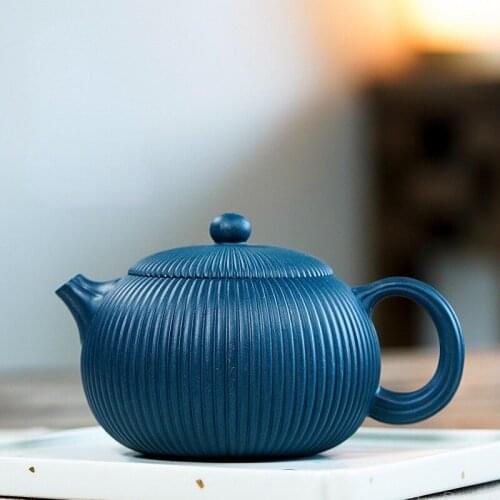 Raw mine Tianqing mud famous purple sand pot full manual rib Begonia Xishi Teapot Tea Maker