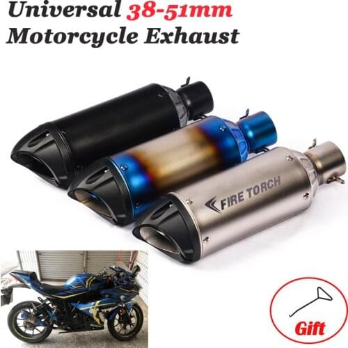Universal Motorcycle 51mm GP Project Exhaust Pipe Escape Modified Scooter Muffler For R15 V3 GSXR150 PCX125 XMAX300 MT-03 CBR250