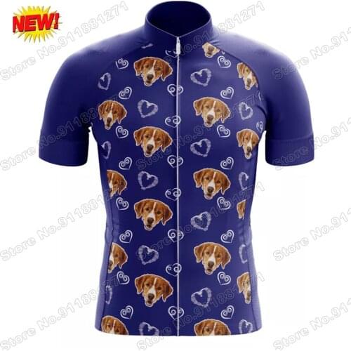 Funny Dog 2021 Cycling Jersey Short Sleeve Summer Cartoon Cycling Clothing Road Bike Shirts Bicycle Tops MTB Wear