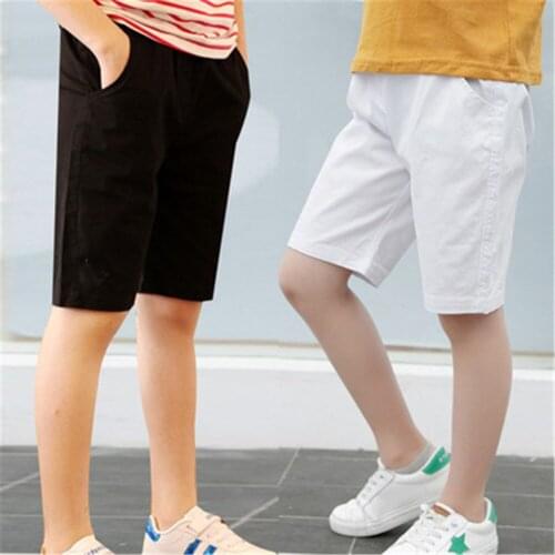 3-14 Year Children Boys Pants Summer Kids Knee Length Straight Pants Boys Linen Cotton Pants Baby Casual School Trousers AA5385