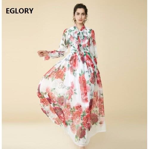 Top Grade New 2019 Spring Autumn Party Wedding Women Long Dress Lady Charming Flower Print Floor Length Long Maxi Dress 5xl 6xl