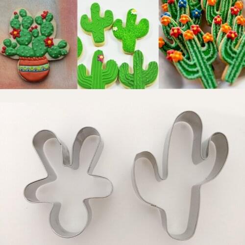 1pcs patisserie reposteria Bakery Cactus Pot Fondant Cake Decor Tools Metal Cookie Cutter Cupcake Biscuit Cupcake Toppers Pastry