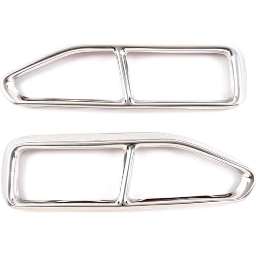 2x Silver Stainless Exhaust Pipe End Tip Cover Trim Accessories Fit for BMW 7 Series G11 G12 2019-2020