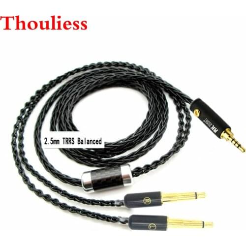 Thouliess Handmade 8 Cores 2.5/4.4mm Balanced Upgrade Cable for Meze 99 Classics T1P T5P t1 d8000 MDR-Z7 D600 D7100 Headphone