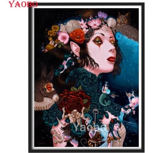 Cartoon girl and mermaid Diamond Embroidery Full Square Round Diamond Painting Cross Stitch Mosaic Girl Rhinestone Picture Art