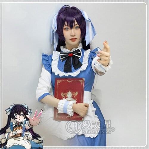 Anime Bungo Stray Dogs cosplay Kyouka Izumi Cosplay Costume Women Blue Maid Dress Cute Cloth Halloween Carnival Uniforms
