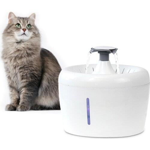2.5L Automatic Drinking Water Dispenser Cat Water Fountain USB Dog Drinking Bowl LED Mute Cats Feeder Feeding Watering Drinker
