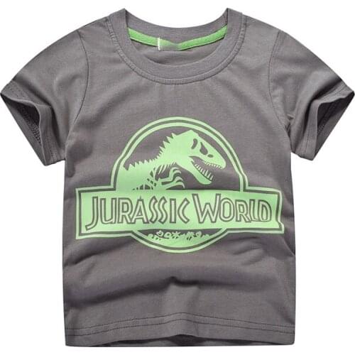 Bambino 2021 New Summer Tee for Boys 2-7 Years Dinosaur T Shirt of Children Top Clothes of School Kids 100% Cotton Clothing