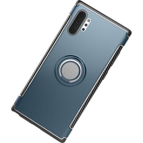 Magnetic Metal Finger Ring Holder Shockproof Case For Samsung Galaxy Note 10 S8 S9 S10 Plus S7 Edge Soft TPU Hard PC Back Cover