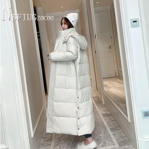 X-Long Beige Black Colors Women Parkas S-3XL Plus Size Hooded Female Jacket