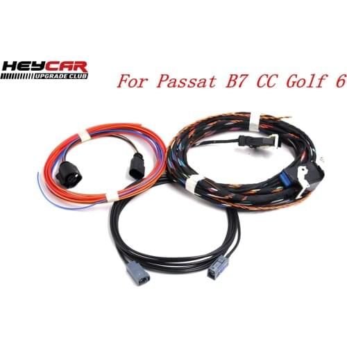 For VW Passat B7 CC Golf 6 Highline Emblem Flip logo Rear Camera Install Wiring Harness cables