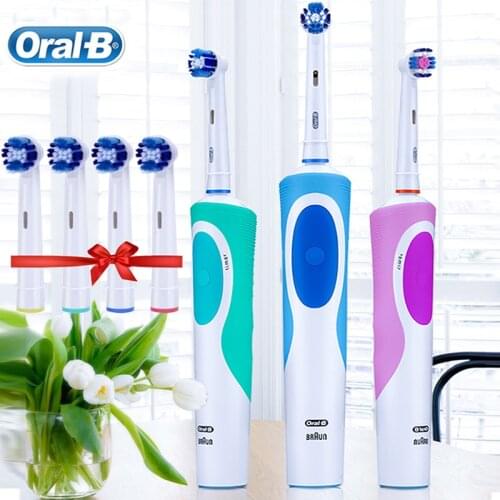 Oral B Electric Toothbrush Rechargeable Soft Brush Head Remove Plaque Deep Clean Teeth