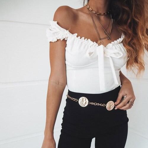 New Sexy Jumpsuit Fashion Strappy Bodysuit 2019 Summer Romper White Women Overalls Short Sleeve Playsuit Beach Club White
