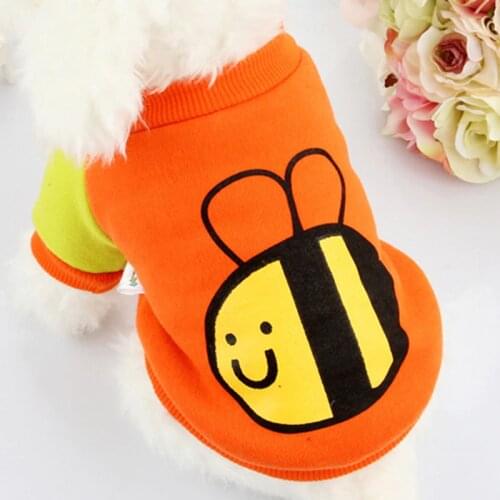 NEW fashion Bee cat pet small dog puppy free leisure costumes clothes shipping high quality 100% cotton cat suit honeybee Tshirt