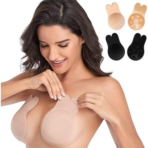 Sticky Bras For Women Breast Gather And Lift Up Bra Tape Self Adhesive Reusable Rabbit Bra Strapless Invisible Push Up Bra Pads
