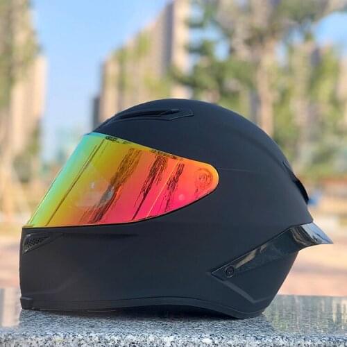 Motorcycle Helmet Men Helmet Safety Single Lens Matte Black Spoiler Capacete Flip Up Motorcycle Helmet Full Helmet