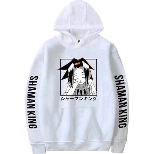 New Fashion Shaman King Japanese Cartoon Men Women Long Sleeve Harajuku Anime Hoodies Sweatshirts Pullover White Black Tops 4XL