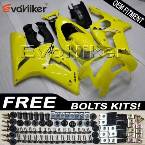 Motorcycle plastic cover for ZX6R 2003 2004 ZX 6R 03 04 black yellow motorcycle bodywork kit