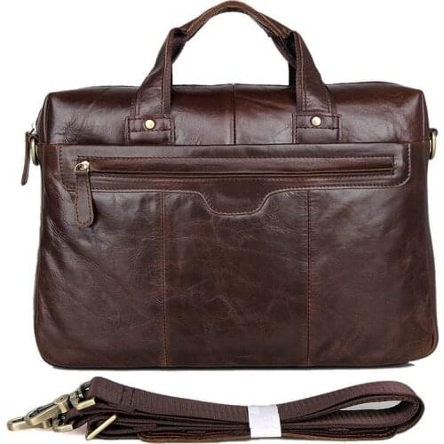 Briefcase For Men Cow Leather Business Travel Laptop Notebook Crossbody Shoulder Vintage Casual Messanger Handbag Bags Male