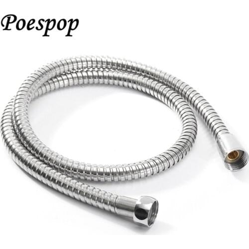 POSEPOP 1m/1.5m G1/2 Inch Flexible Shower Hose Stainless Steel Chrome Bathroom Water Head Shower head Pipe Toilet Bidet hose