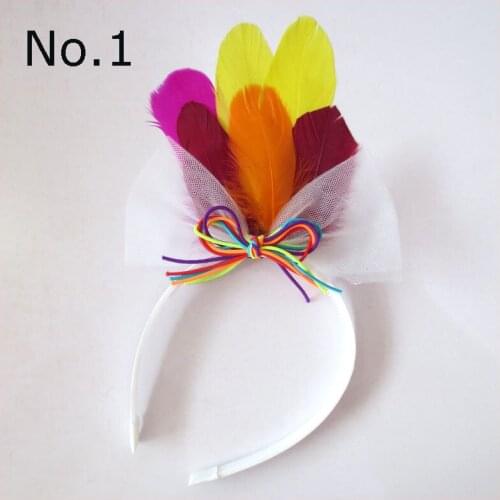 50 BLESSING Girl DIY Popular Feather Headband Net Yarn Hair Bow Baby Wholesale