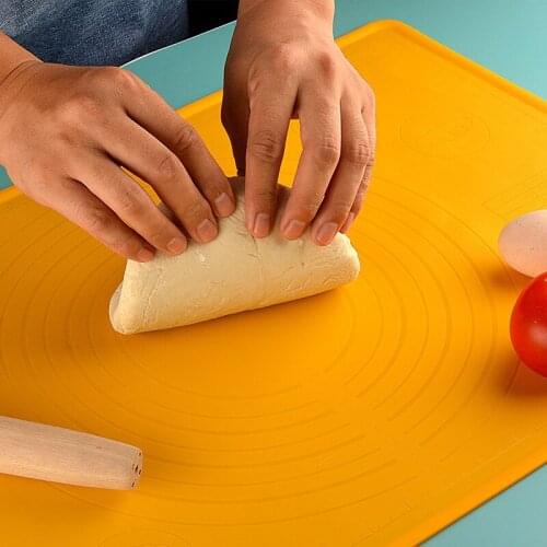 Home Kitchen Silicone Mat Cake Baking Accessories Tool Non-Stick Dough Rolling Pin Kneading Pad Thickened Large Food Grade Panel