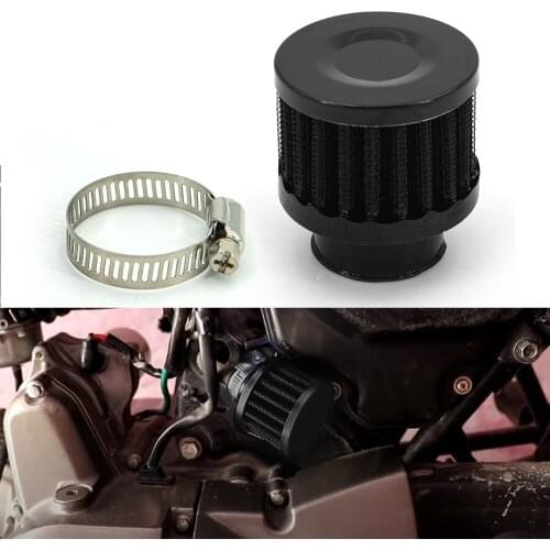Universal Interface Motorcycle Auto Air Filter 25mm Black Car Cone Cold Air Intake Filter Turbo Vent Crankcase Breather