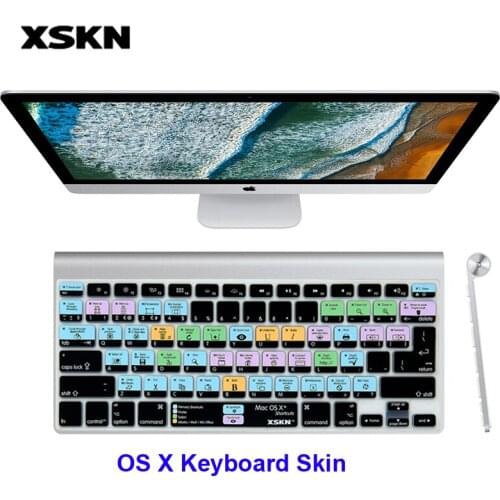 XSKN for OS X Yosemite Software Command Shortcuts Tutorial Keyboard Cover Skin for Apple Wireless Keyboard 1 Magic Keyboard 2