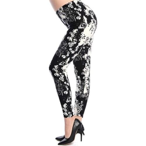 LJCUIYAO Graffiti Style Leggings Women Polyester Ankle-Length Standard Pants Elasticity Slim Push Up Fitness Female Legging XXXL