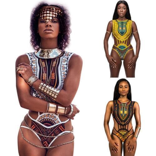 Brand New Look Bikini Africa Printed Tribal Style Top Bottoms Ethnic Design Beachwear Swimsuit Swimwear Women Female Bikini Set