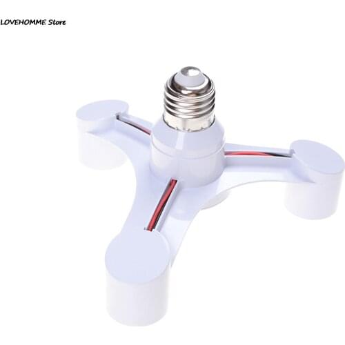 ZLinKJ White Color 3 In 1 E27 to E27 LED Lamp Bulbs Socket Splitter Adapter Holder For Photo Studio