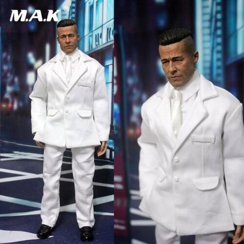 1/6 Scale Male Figure Clothes Accessory White Gentleman Suit Pants Shirt Set For 12" Man Action Figure Clothing