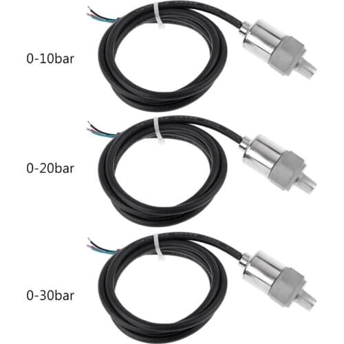 1/8" Pressure Transmitter Oil Water Transducer Sensor Input 5V DC Output 0.5-4.5V 0-10/20/30bar