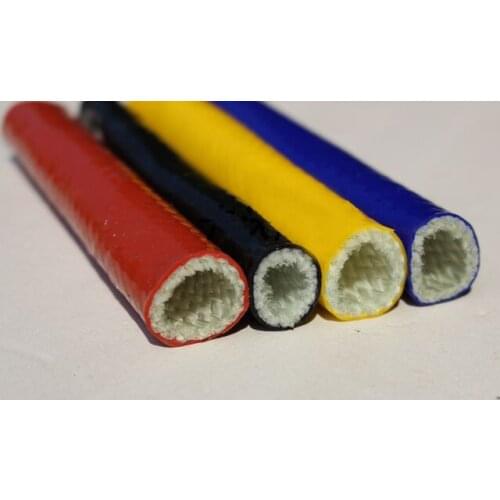 1M 15mm Dia Red Black High Temperature Fire Retardant Casing Pipe Cable Sleeve Thickening Insulation Silicone Fiberglass Tube