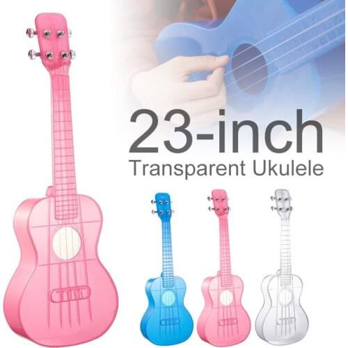 23 Inch Concert Ukulele Transparent PC Material Integral Unibody Lightweight Candy Colored 4 Strings Guitar 3 Colors optional